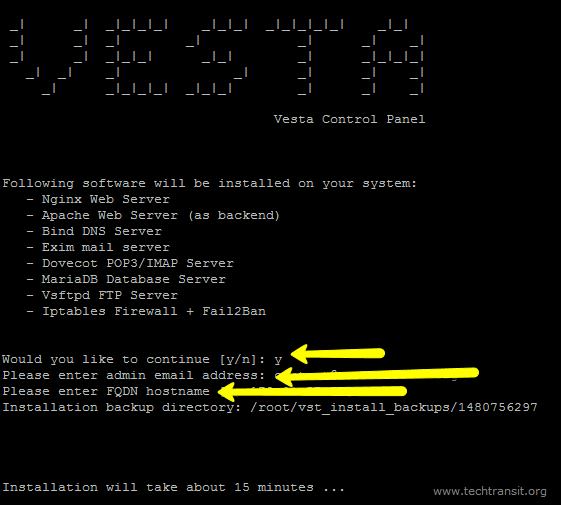 Run Vesta Panel Installer