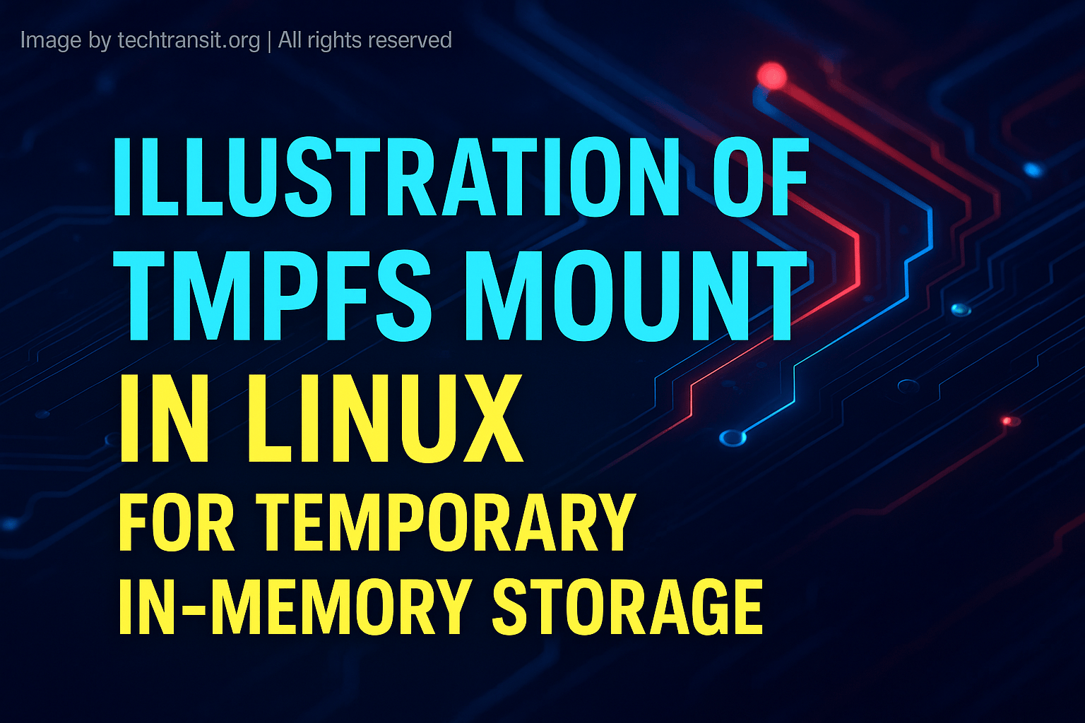 Illustration of tmpfs mount in Linux for temporary in-memory storage