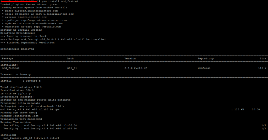 Install & Configure FastCGI on CentOS/RHEL