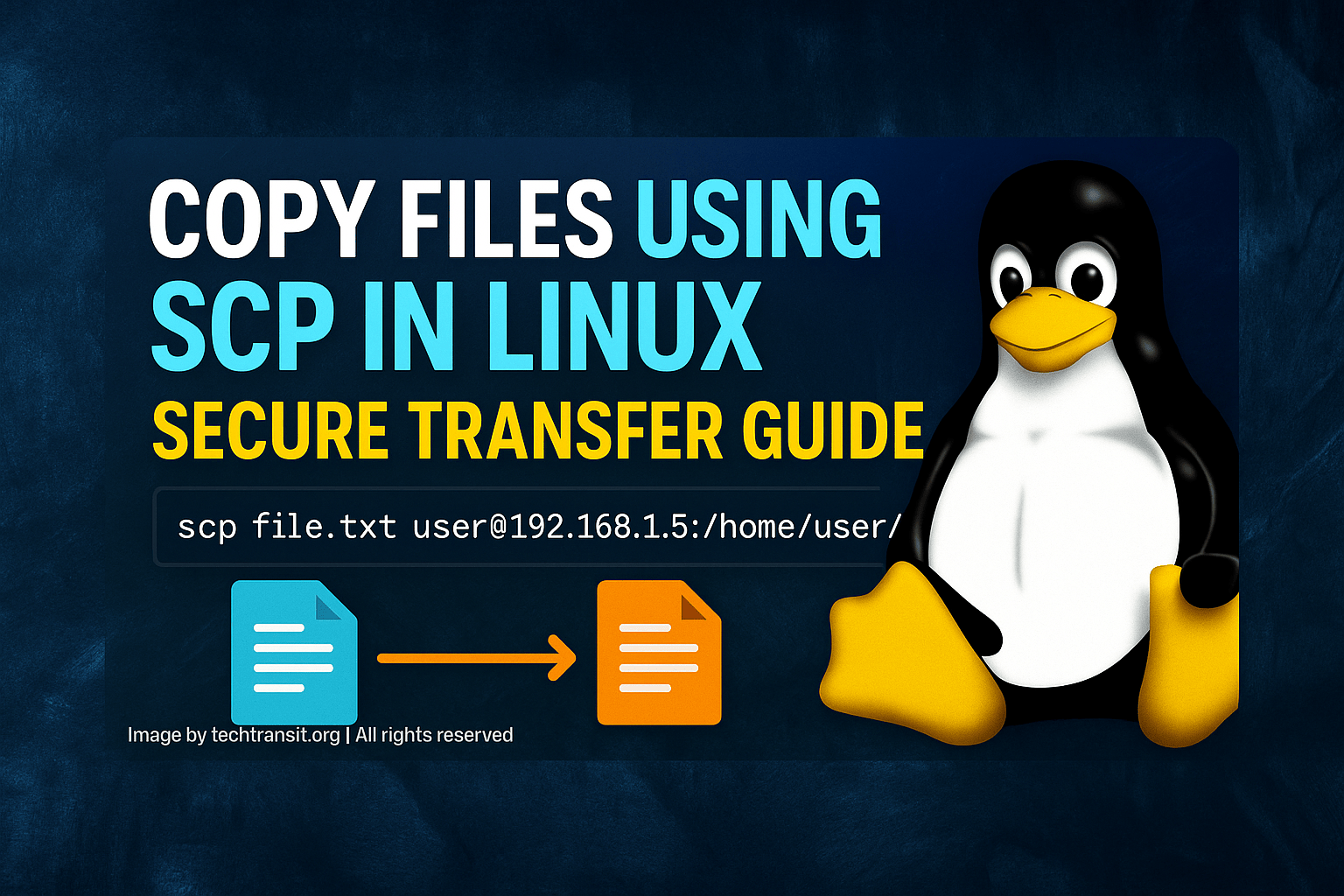 Terminal screenshot showing SCP command to copy folders in Linux