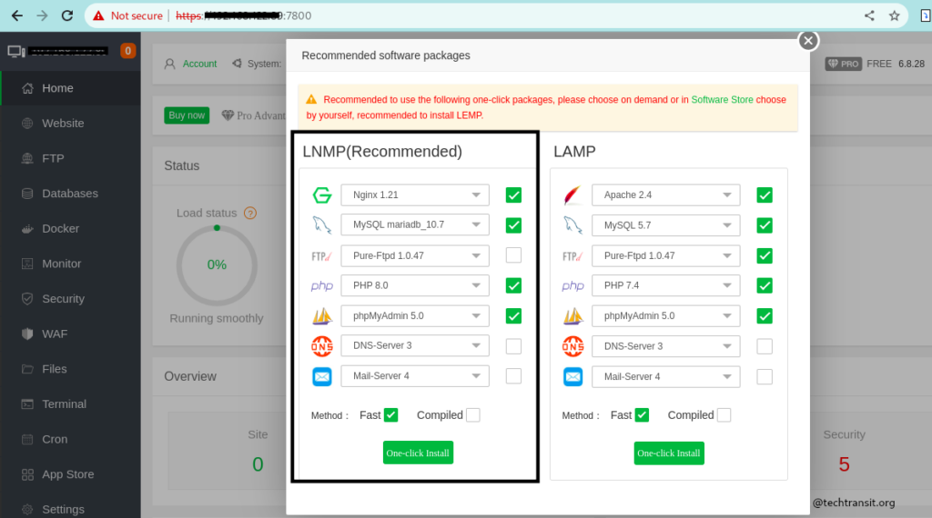 aaPanel 6.8.15 FIX button not working - aaPanel - Hosting control panel. One-click LAMP/LEMP.