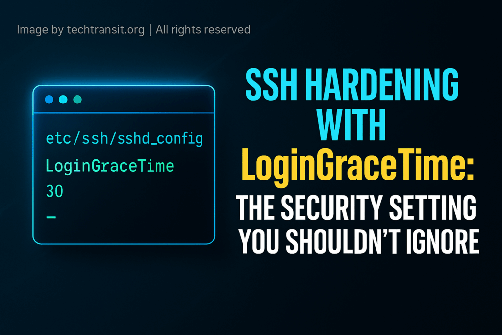 Secure SSH Login with LoginGraceTime setting on a Linux server dashboard