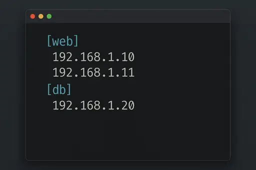 Example of a static Ansible inventory file in INI format