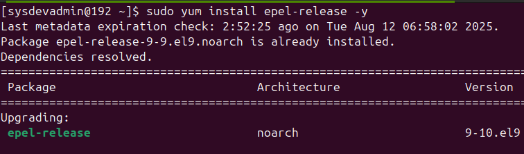Install EPEL repository on CentOS or RHEL using yum command.